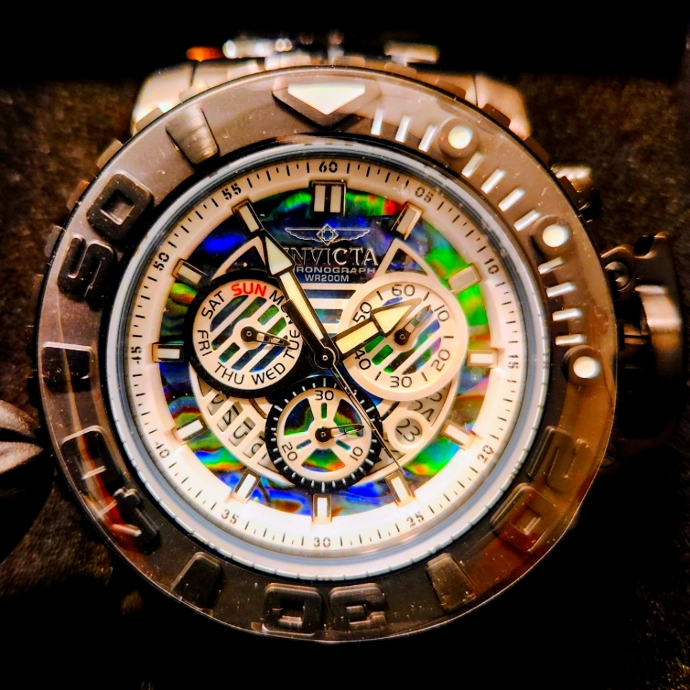 Men's INVICTA SEA HUNTER 70mm abalone face